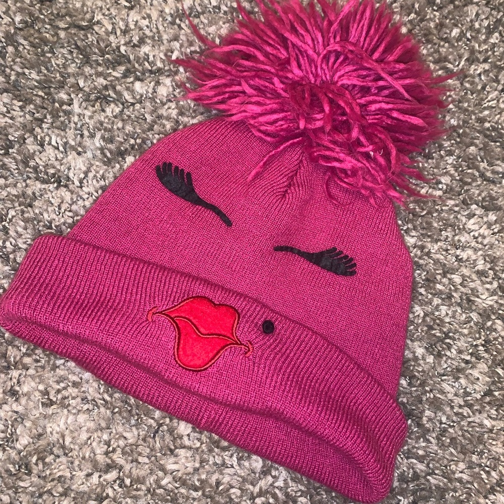 2 IN ONE PINK FACE BEANIE